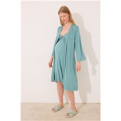 Bata larga "maternity" verde agua
