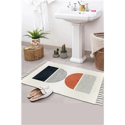 Else Halı Desenli Yıkanabilir Modern Tekli Banyo Paspası Halı Vintage Dokuma Kilim 50x80cm elsekaratezgahbny