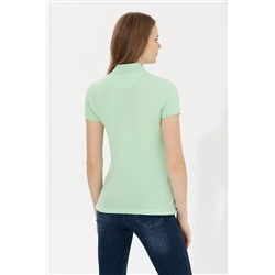 Kadın Mint Basic Polo Yaka Tişört