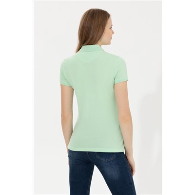 Kadın Mint Basic Polo Yaka Tişört