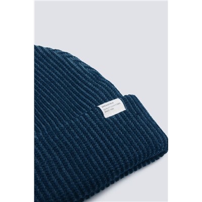 Gorro beanie en rib bicolor