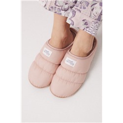 Zapatillas casa nylon acolchado rosa
