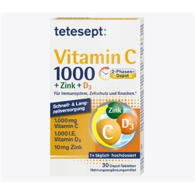 Vitamin C + Zink + D3 Tabletten 30 St, 41,6 g