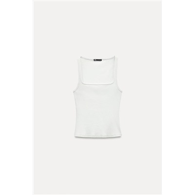FADED-EFFECT RIB T-SHIRT