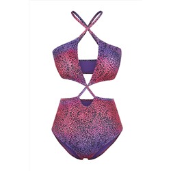 TRENDYOLMİLLA Hayvan Desenli Derin V Yaka Cut Out/Pencereli Normal Paça Mayokini TBESS22MA0212
