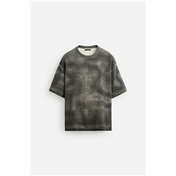 WASHED PRINT KNIT T-SHIRT