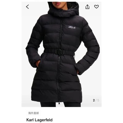 Женское утепленное теплое хлопковое пальто средней длины  KARL LAGERFEL*D ОРИГИНАЛ! 😎