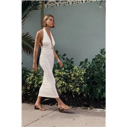 DRAPED HALTER DRESS