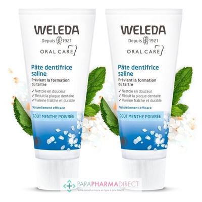 Weleda Pâte Dentifrice Saline - Prévient la Formation du Tartre 2x75 mlLot  × 2