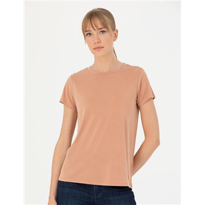 Kahverengi Regular Fit Basic Tişört