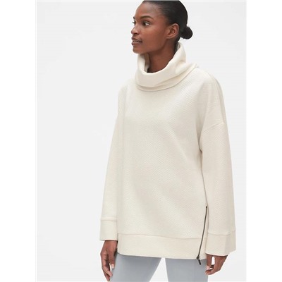 GapFit Jacquard Funnel-Neck Tunic Sweatshirt