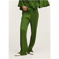 Pantalón wideleg plisado -  Mujer | MANGO OUTLET Melilla