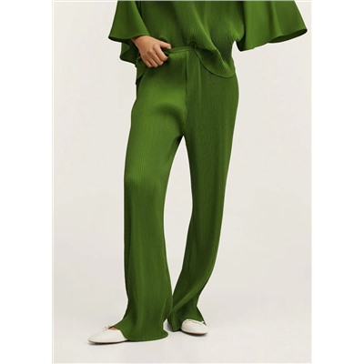 Pantalón wideleg plisado -  Mujer | MANGO OUTLET Melilla