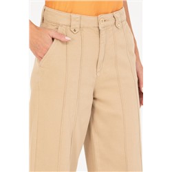 Kadın Krem Loose Fit Jean Pantolon