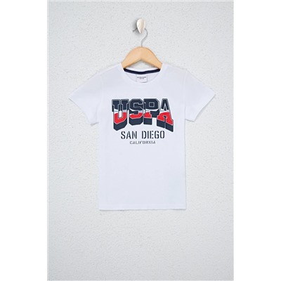 U.S. Polo Assn., Beyaz Erkek Çocuk T-Shirt