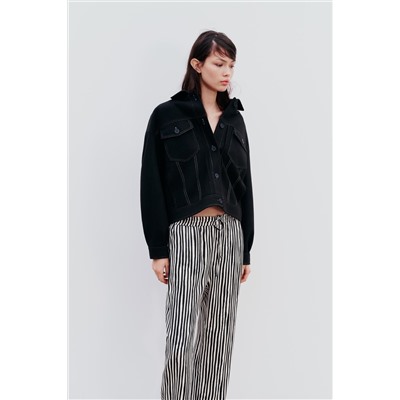 FELT TEXTURE JACKET WITH TOPSTITCHING