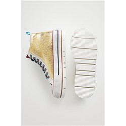 Sneakers altas plataforma patch floral