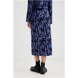 Falda de punto midi estampada