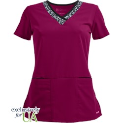 Grey's Anatomy Scrubs Active Modern Fit Print Trim Top