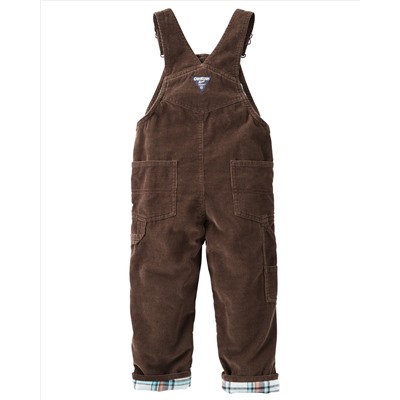Flannel-Lined Cordroy Overalls