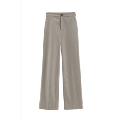 Pantalón palazzo de tiro alto Caqui