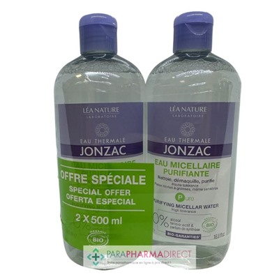 Eau Thermale Jonzac - Pure - Eau Micellaire Purifiante BIO 2x500mlLot  × 2