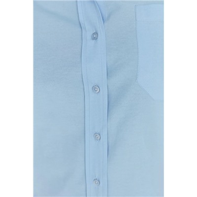 Mavi Loose Fit Pamuklu Uzun Kol Büyük Beden Dokuma Gömlek TBBSS22GO0323