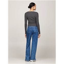 Tommy Jeans Ribbed Scoop-Neck Henley