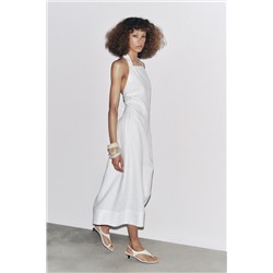 ZW COLLECTION 100% LINEN HALTER DRESS