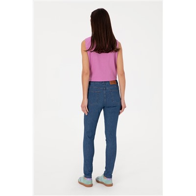 Kadın Koyu Mavi Skinny Fit Jean Pantolon