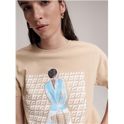 Übergroßes bedrucktes T-Shirt