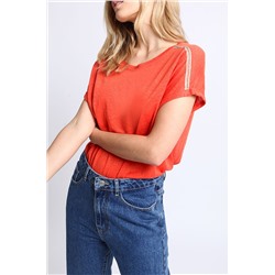 Camiseta de lino Rojo