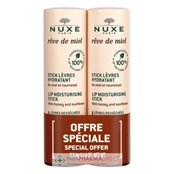 Nuxe Rêve de Miel Stick Lèvres Hydratant 2x4gLot  × 2