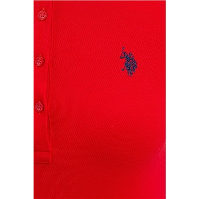 Kadın Kırmızı Basic Polo Yaka Tişört