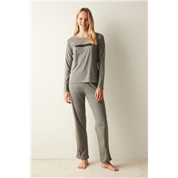 Penti Armut Desenli Gri Pijama Takımı PNAQ039023SK-GR64