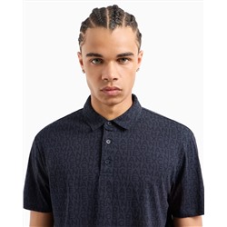 REGULAR FIT COTTON POLO WITH ALLOVER LOGO