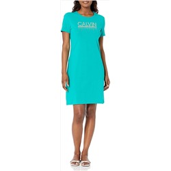 Calvin Klein Women's Short Sleeve Designer Logo T-Shirt Dress