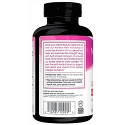 Средство для волос! NeoCell Keratin Hair Volumizer, Enhance Hair Strength, Grass-Fed Collagen, Gluten Free - 60 Capsules (Package May Vary)