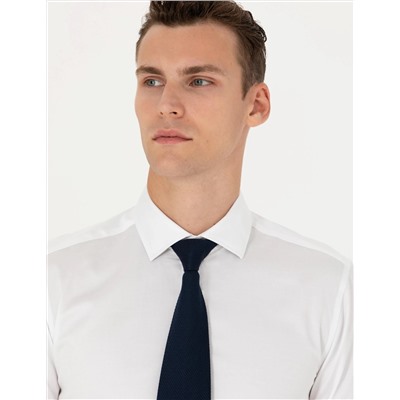 Beyaz Ex. Slim Fit Uzun Kollu Basic Gömlek