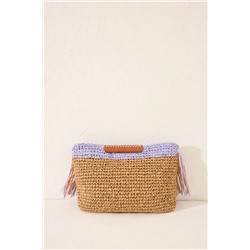 Bolso mediano rafia flecos