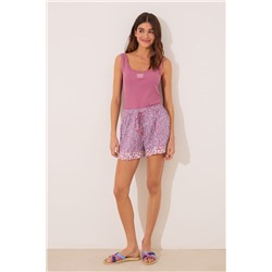 Pijama corto tirantes algodón rosa