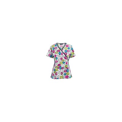 Cherokee Flexibles Scrubs Flower You Doing? Print Top