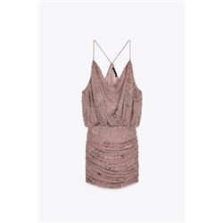 BEAD AND SEQUIN MINI DRESS