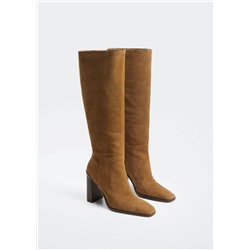 Bota alta tacón piel  -  Mujer | MANGO OUTLET Melilla