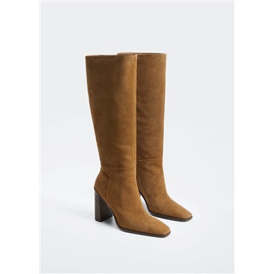 Bota alta tacón piel  -  Mujer | MANGO OUTLET Melilla