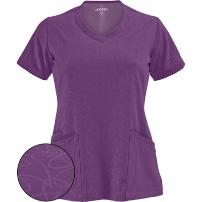 Jockey Scrubs Modern Tonal Embossed V-Neck Top