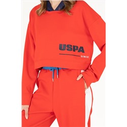 Kadın Kırmızı Kapüşonlu Sweatshirt