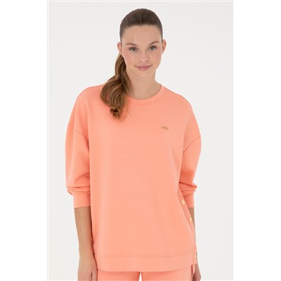 Kadın Somon Bisiklet Yaka Sweatshirt