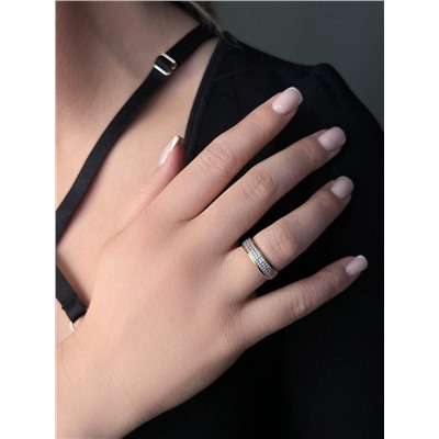 Кольцо из золочёного серебра с фианитами 925 пробы п1-394-1з200