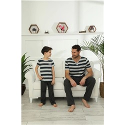 Siyah İnci Pamuklu Likralı Pijama Takım 21148035